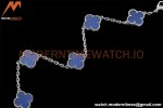 Van Cleef & Arpels 5 Motif Vintage Alhambra Malachite Silver Bracelet – Iconic Luxury Replica