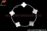 Van Cleef & Arpels 5 Motif Vintage Alhambra Malachite Silver Bracelet – Iconic Luxury Replica