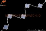 Van Cleef & Arpels 5 Motif Vintage Alhambra Malachite Silver Bracelet – Iconic Luxury Replica