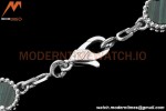 Van Cleef & Arpels 5 Motif Vintage Alhambra Malachite Silver Bracelet – Iconic Luxury Replica