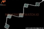 Van Cleef & Arpels 5 Motif Vintage Alhambra Malachite Silver Bracelet – Iconic Luxury Replica