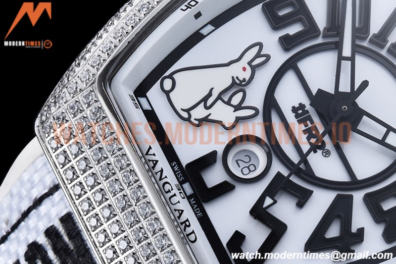 Franck Muller - Vanguard Mens FR2 Dia SS/RU Wht/Num ABF A2824