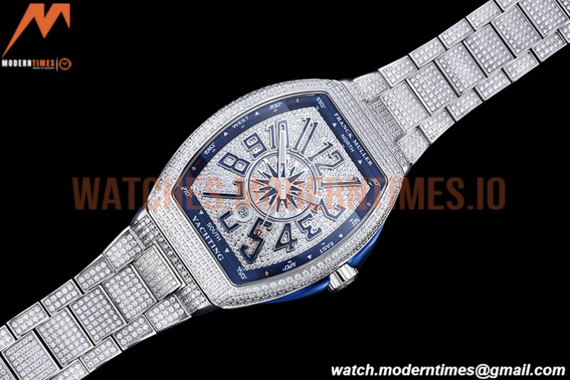 Franck Muller - Vanguard Mens Blue CG Diam Dia/Dia Dia/Num ABF A2824