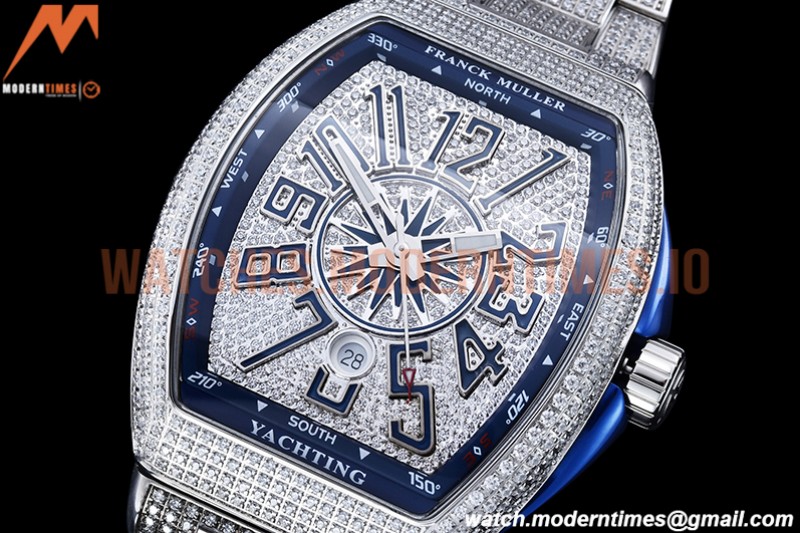 Franck Muller - Vanguard Mens Blue CG Diam Dia/Dia Dia/Num ABF A2824