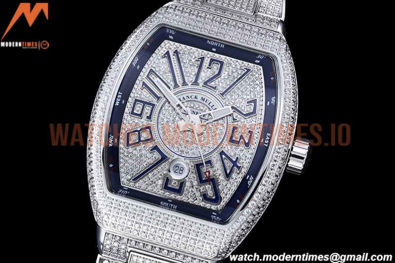 Franck Muller - Vanguard Mens Blue Diam Dia/Dia Dia/Num ABF A2824