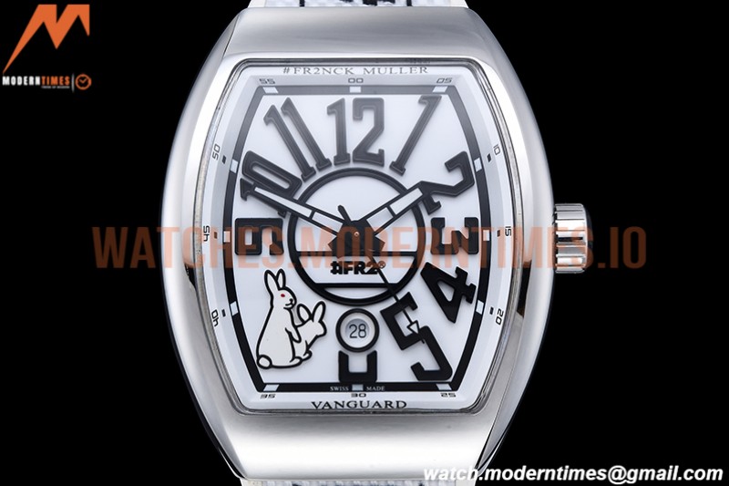 Franck Muller - Vanguard Mens FR2 SS/RU Wht/Num ABF A2824