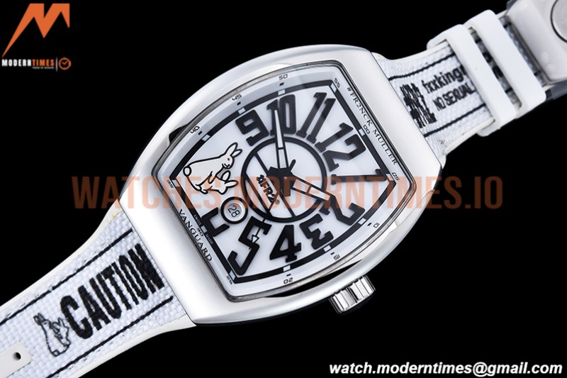 Franck Muller - Vanguard Mens FR2 SS/RU Wht/Num ABF A2824