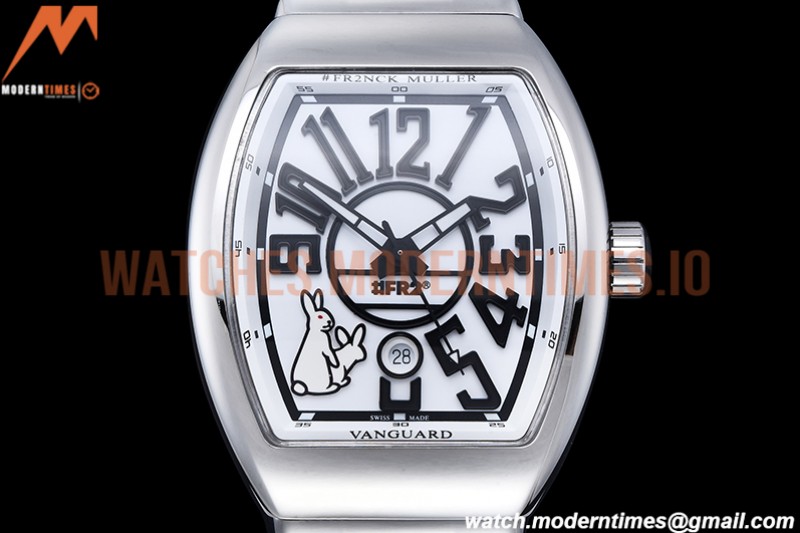 Franck Muller - Vanguard Mens FR2 SS/SS Wht/Num ABF A2824