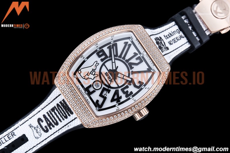 Franck Muller - Vanguard Mens FR2 Dia RG/RU Wht/Num ABF A2824