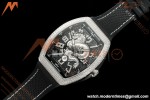 Franck Muller - Vanguard Yachting V45 Silver Dragon King Full Diamond Blk/Dia Black Nylon Strap ABF A2824