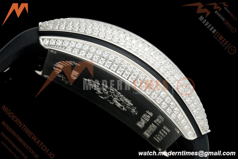 Franck Muller - Vanguard Yachting V45 Silver Dragon King Full Diamond Blk/Dia Black Nylon Strap ABF A2824