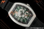 Franck Muller - Vanguard Yachting V45 Silver Dragon King Full Diamond Grn/Dia Black Leather Strap ABF A2824 | 프랭크 뮬러 - 뱅가드 요팅 V45 실버 드래곤 킹 풀 다이아몬드 그린/다이아몬드 블랙 가죽 스트랩 ABF A2824
