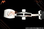 Franck Muller - Vanguard Yachting V45 Silver Dragon King Full Diamond Red/Dia Black Leather Strap ABF A2824 | 프랭크 뮬러 - 뱅가드 요팅 V45 실버 드래곤 킹 풀 다이아몬드 레드/다이아몬드 블랙 가죽 스트랩 ABF A2824