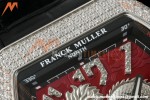 Franck Muller - Vanguard Yachting V45 Silver Dragon King Full Diamond Red/Dia Black Leather Strap ABF A2824 | 프랭크 뮬러 - 뱅가드 요팅 V45 실버 드래곤 킹 풀 다이아몬드 레드/다이아몬드 블랙 가죽 스트랩 ABF A2824