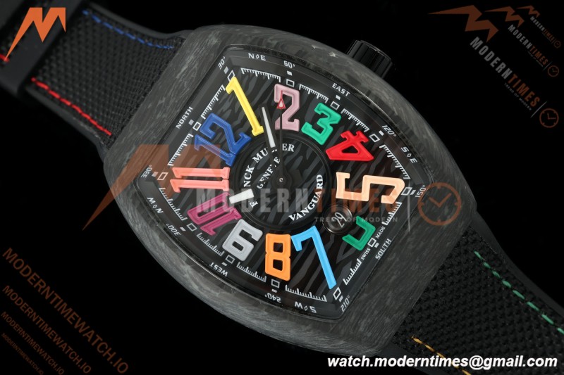 Franck Muller - Vanguard V45 Carbon Color Dream CAB/NY Black Nylon Strap ABF A2824