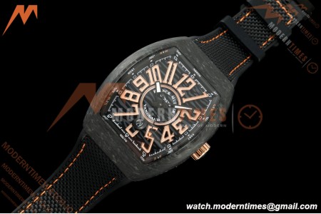 Franck Muller - Vanguard V45 Carbon RG Markers CAB/NY Blk/Wht Nylon Strap ABF A2824