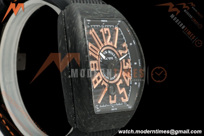 Franck Muller - Vanguard V45 Carbon RG Markers CAB/NY Blk/Wht Nylon Strap ABF A2824