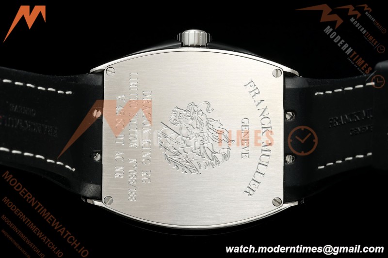 Franck Muller - Vanguard Yachting V45 Silver Dragon King Blk/Num Black Nylon Strap ABF A2824