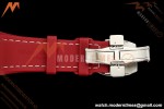 Franck Muller - Vanguard Yachting V45 Silver Dragon King Red/Num Red Leather Strap ABF A2824