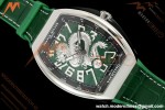 Franck Muller - Vanguard Yachting V45 Silver Dragon King Grn/Num Green Leather Strap ABF A2824