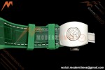 Franck Muller - Vanguard Yachting V45 Silver Dragon King Grn/Num Green Leather Strap ABF A2824