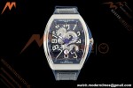 Franck Muller - Vanguard Yachting V45 Silver Dragon King Blu/Num Blue Leather Strap ABF A2824