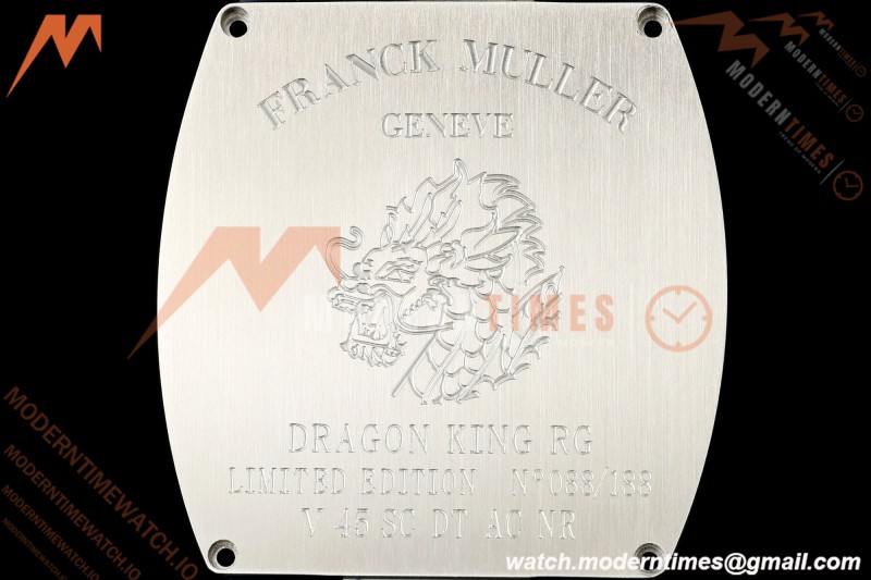 Franck Muller - Vanguard Yachting V45 Silver Dragon King Blu/Num Blue Leather Strap ABF A2824