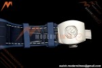 Franck Muller - Vanguard Yachting V45 Silver Dragon King Blu/Num Blue Leather Strap ABF A2824
