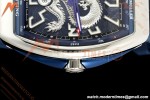Franck Muller - Vanguard Yachting V45 Silver Dragon King Blu/Num Blue Leather Strap ABF A2824
