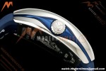 Franck Muller - Vanguard Yachting V45 Silver Dragon King Blu/Num Blue Leather Strap ABF A2824