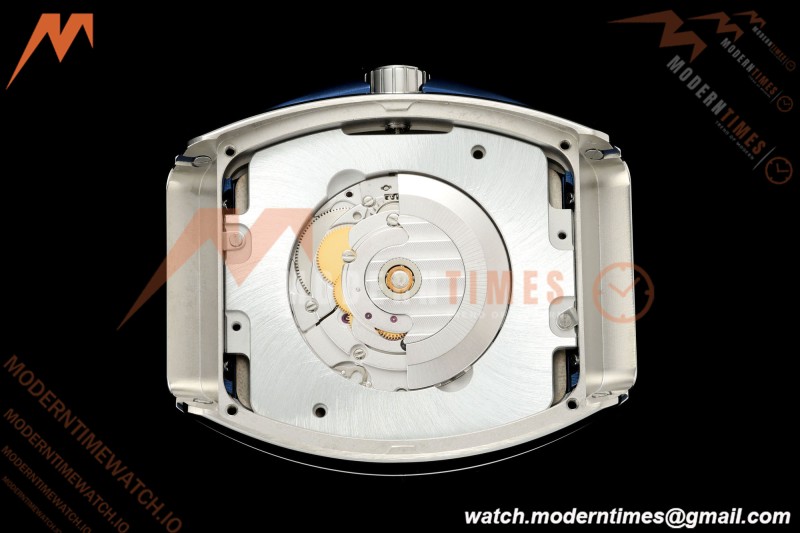 Franck Muller - Vanguard Yachting V45 Silver Dragon King Blu/Num Blue Leather Strap ABF A2824