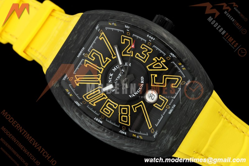 Franck Muller - Vanguard V45 Classic Carbon Orange Markers CAB/LE Black Dial ABF A2824 | 프랭크 뮬러 - 뱅가드 V45 클래식 카본 오렌지 마커 CAB/LE 블랙 다이얼 ABF A2824