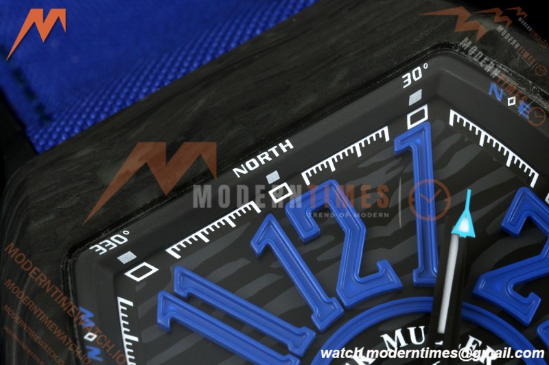 Franck Muller - Vanguard V45 Classic Carbon Blue Markers CAB/NY Black Dial ABF A2824 | 프랭크 뮬러 - 뱅가드 V45 클래식 카본 블루 마커 CAB/NY 블랙 다이얼 ABF A2824