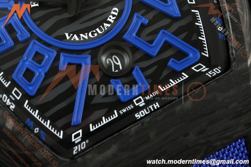 Franck Muller - Vanguard V45 Classic Carbon Blue Markers CAB/NY Black Dial ABF A2824 | 프랭크 뮬러 - 뱅가드 V45 클래식 카본 블루 마커 CAB/NY 블랙 다이얼 ABF A2824