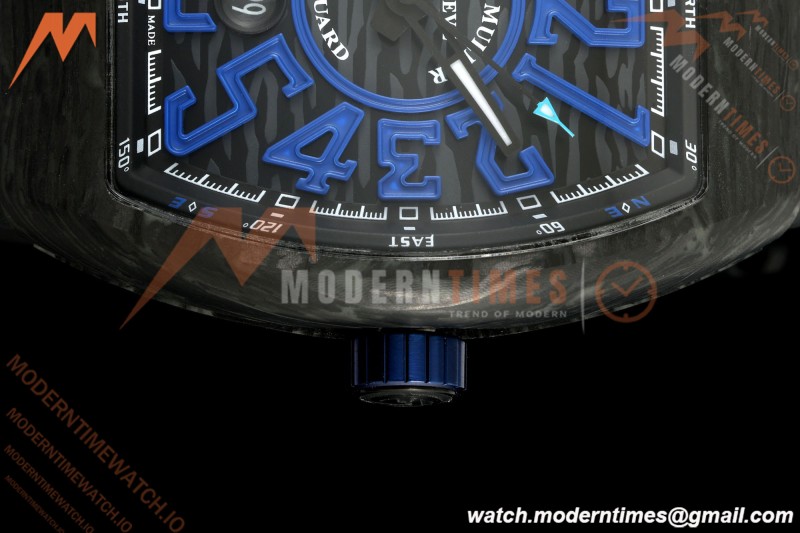 Franck Muller - Vanguard V45 Classic Carbon Blue Markers CAB/NY Black Dial ABF A2824 | 프랭크 뮬러 - 뱅가드 V45 클래식 카본 블루 마커 CAB/NY 블랙 다이얼 ABF A2824
