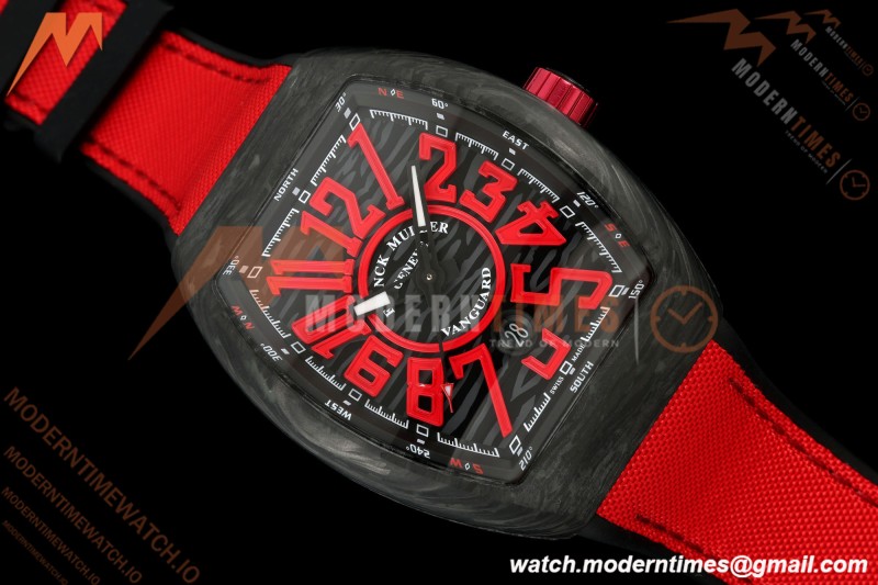 Franck Muller - Vanguard V45 Classic Carbon Red Markers CAB/NY Black Dial ABF A2824