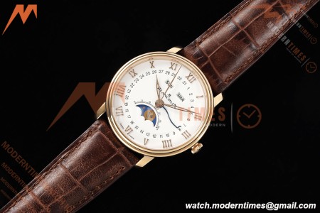 Blancpain - Villeret Moonphase 6654 40mm Complete Calendar RG/LE White APSF A6654