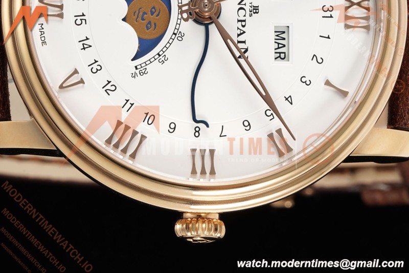 Blancpain - Villeret Moonphase 6654 40mm Complete Calendar RG/LE White APSF A6654