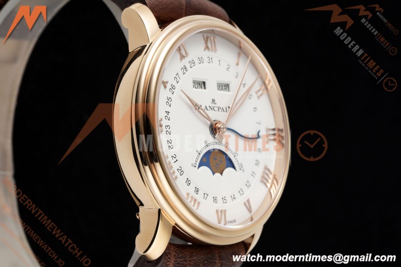 Blancpain - Villeret Moonphase 6654 40mm Complete Calendar RG/LE White APSF A6654