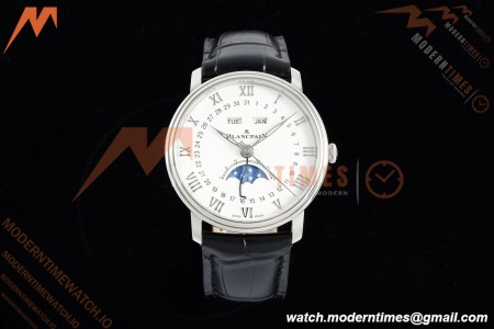 Blancpain - Villeret Moonphase 6654 40mm Complete Calendar SS/LE White APSF A6654