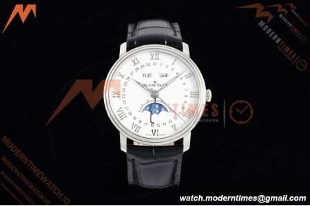 Blancpain - Villeret Moonphase 6654 40mm Complete Calendar SS/LE White APSF A6654