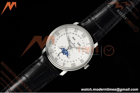 Blancpain - Villeret Moonphase 6654 40mm Complete Calendar SS/LE White APSF A6654
