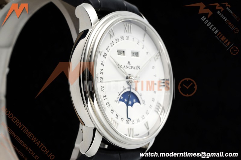 Blancpain - Villeret Moonphase 6654 40mm Complete Calendar SS/LE White APSF A6654