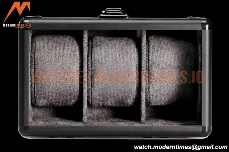 Portable Watch Boxes Light Weight  Aluminium Alloy Watch Case 3 Slots