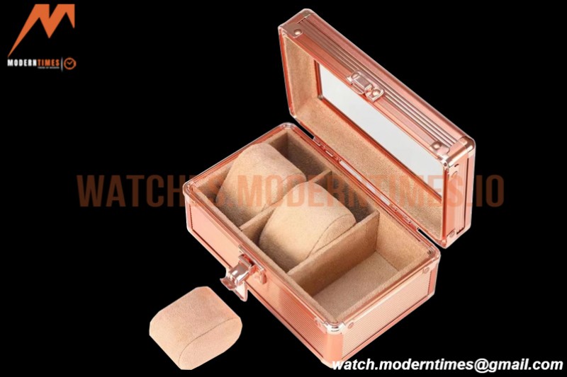 Portable Watch Boxes Light Weight  Aluminium Alloy Watch Case 3 Slots