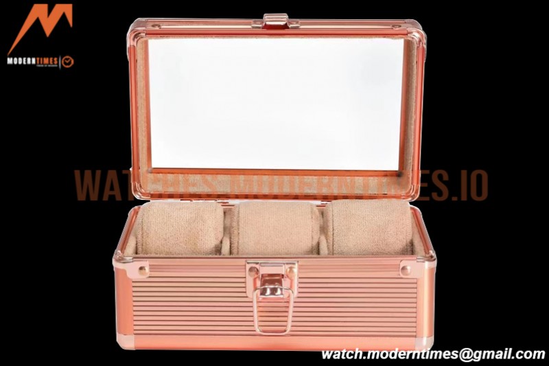 Portable Watch Boxes Light Weight  Aluminium Alloy Watch Case 3 Slots