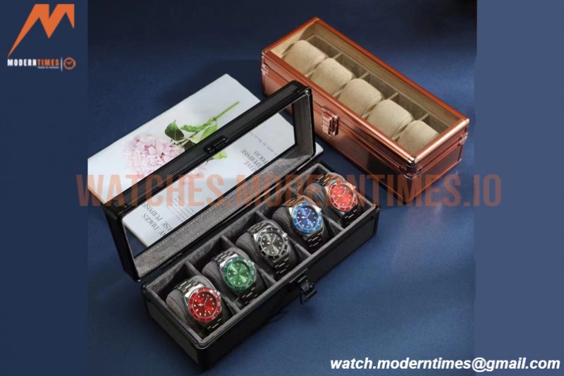 Portable Watch Boxes Light Weight  Aluminium Alloy Watch Case 3 Slots