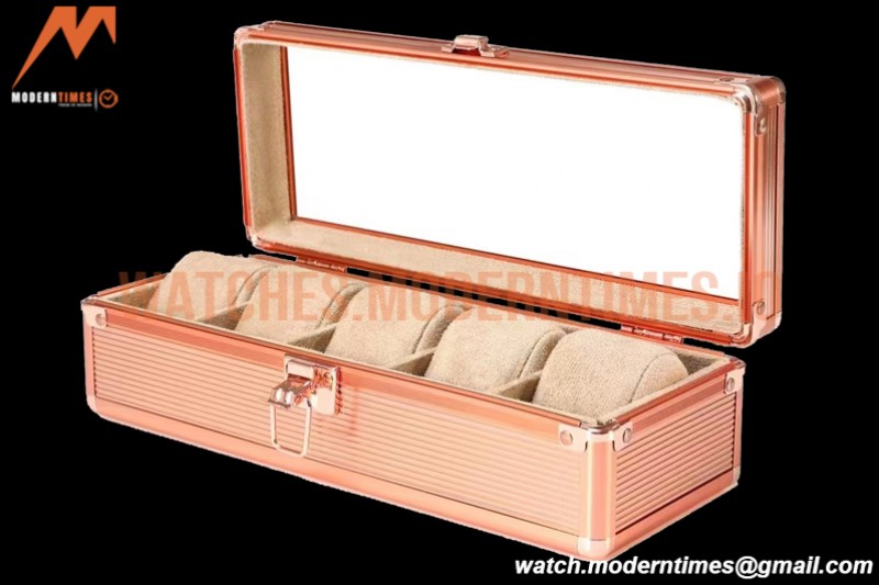 Portable Watch Boxes Light Weight  Aluminium Alloy Watch Case 3 Slots