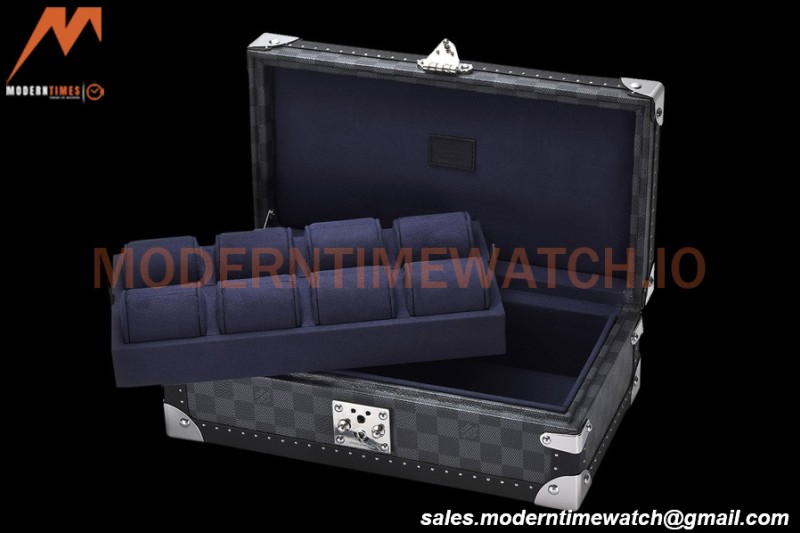 Louis Vuitton Damier Graphite Watch Case Leather Coffer 8 Position Trunk N48226