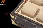 Louis Vuitton Monogram Canvas Watch Case Brown Leather Coffer 8 Position Trunk M47641